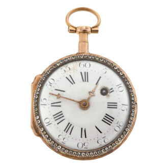 Swiss multi-color gold verge watch with portrait Circa 1790