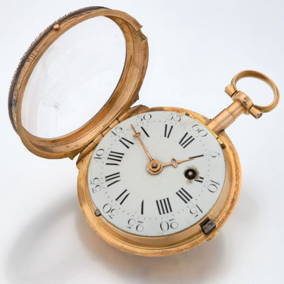 Swiss multi-color gold verge watch with portrait Circa 1790 Swiss multi-color gold verge watch with portrait Circa 1790
