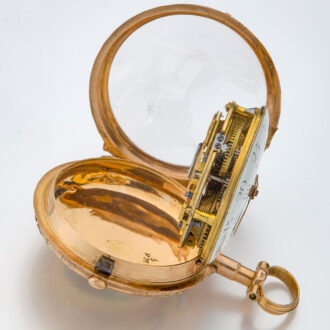 Swiss multi-color gold verge watch with portrait Circa 1790