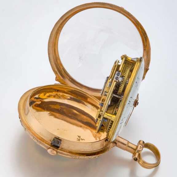 Swiss multi-color gold verge watch with portrait Circa 1790 Swiss multi-color gold verge watch with portrait Circa 1790