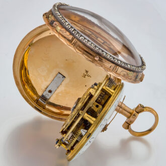 Swiss multi-color gold verge watch with portrait Circa 1790