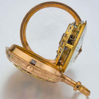 Swiss multi-color gold verge watch with portrait Circa 1790