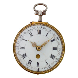 An English 20 carat date verge in repousse pair cases Circa 1740