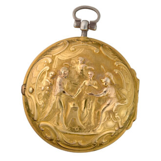 An English 20 carat date verge in repousse pair cases Circa 1740