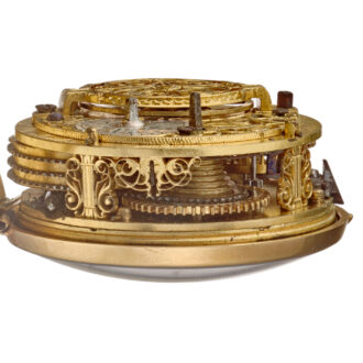An English 20 carat date verge in repousse pair cases Circa 1740