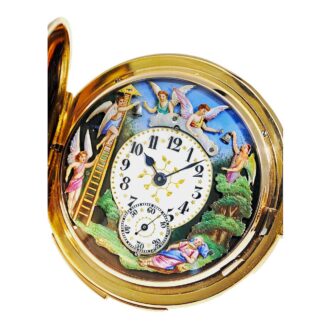 Swiss gold repeating watch with two jacquemarts Circa 1900 Swiss gold repeating watch with two jacquemarts Circa 1900