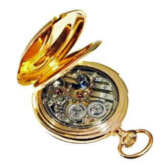220-3okw Swiss gold repeating watch with two jacquemarts Circa 1900