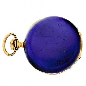 Swiss gold and blue enamel half hunting cased watch Circa 1891