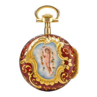 American gold and enamel pair cased watch Circa 1905