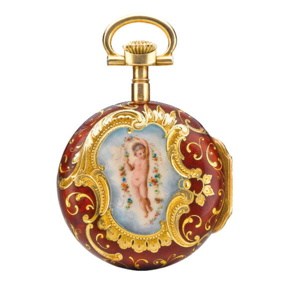 American gold and enamel pair cased watch Circa 1905