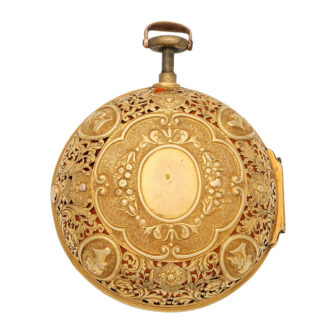 English fine gold quarter repeating verge watch with date Circa 1710