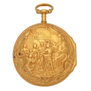 English gold quarter repeating repoussé watch Circa 1760