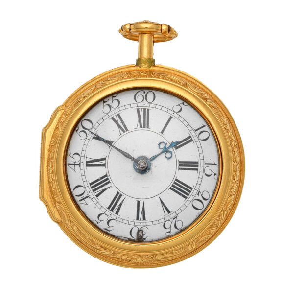 English gold quarter repeating repoussé watch Circa 1760 English gold quarter repeating repoussé watch Circa 1760