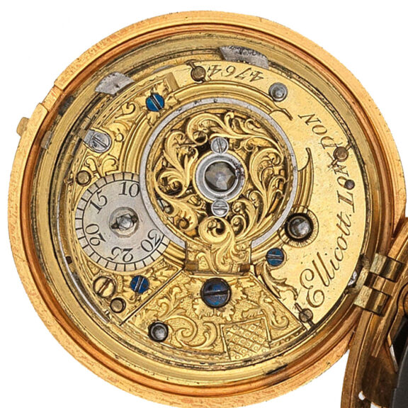 English gold quarter repeating repoussé watch Circa 1760 English gold quarter repeating repoussé watch Circa 1760