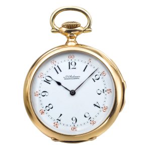 Swiss yellow gold minute repeating keyless watch Circa 1894