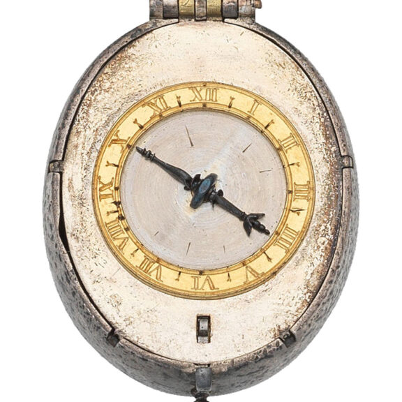 English silver oval puritan verge pocket watch Circa 1635 English silver oval puritan verge pocket watch Circa 1635