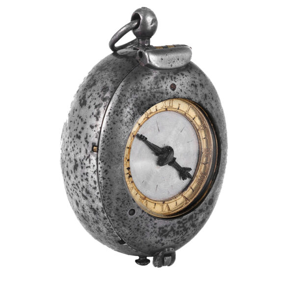 English silver oval puritan verge pocket watch Circa 1635 English silver oval puritan verge pocket watch Circa 1635