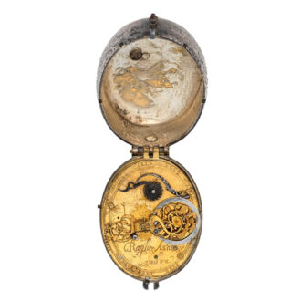 English silver oval puritan verge pocket watch Circa 1635