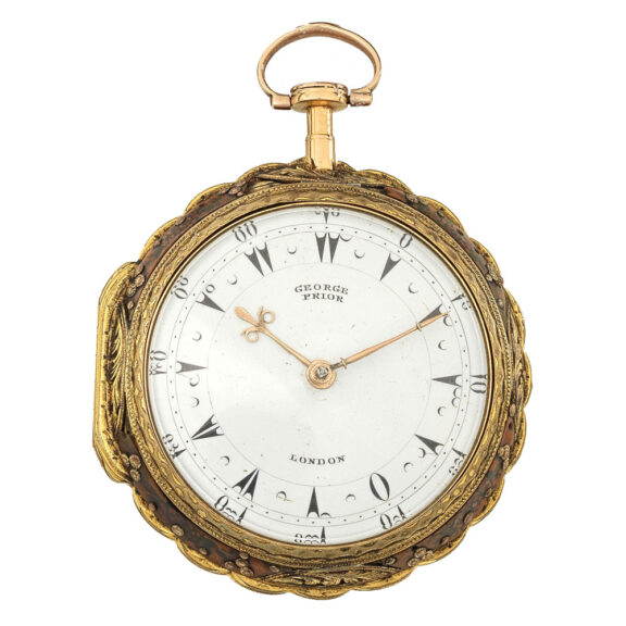 English gilt-metal pair case quarter striking clock watch Circa 1780