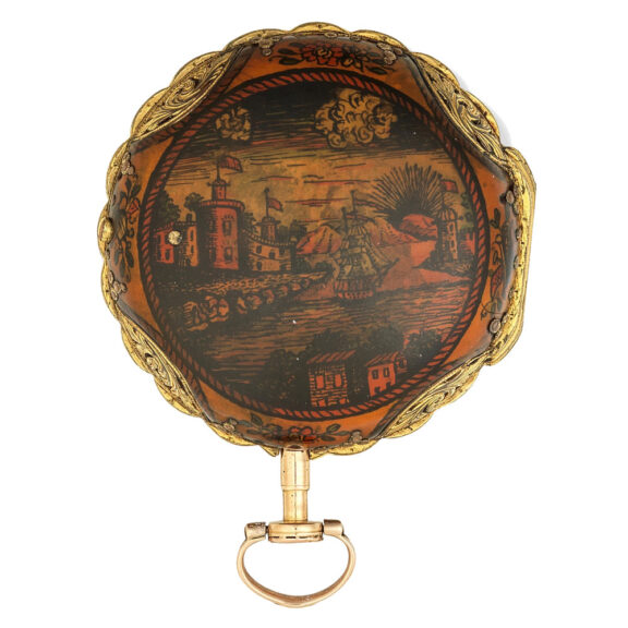 English gilt-metal pair case quarter striking clock watch Circa 1780 English gilt-metal pair case quarter striking clock watch Circa 1780