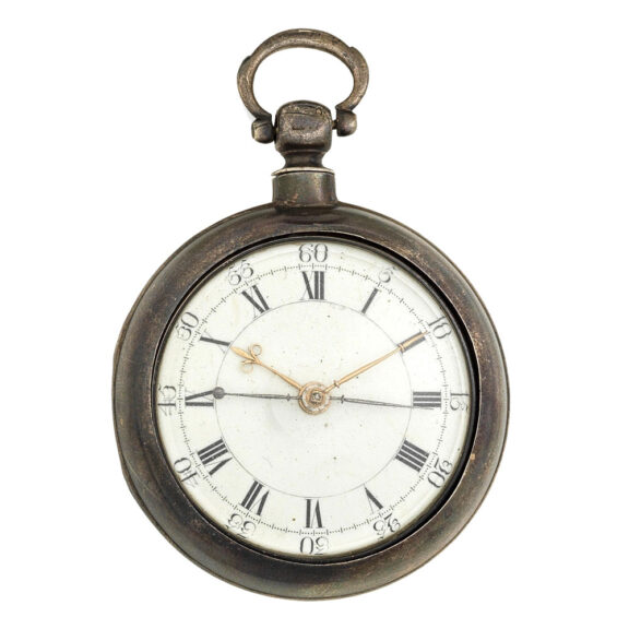 English silver pair cased watch with centre seconds Circa 1800 English silver pair cased watch with centre seconds Circa 1800