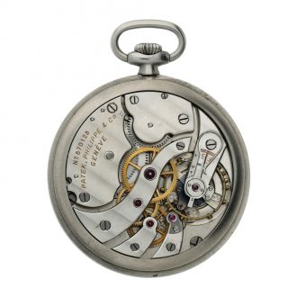 Swiss stainless steel open faced lever pocket watch Circa 1937