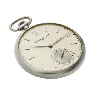 Swiss stainless steel open faced lever pocket watch Circa 1937