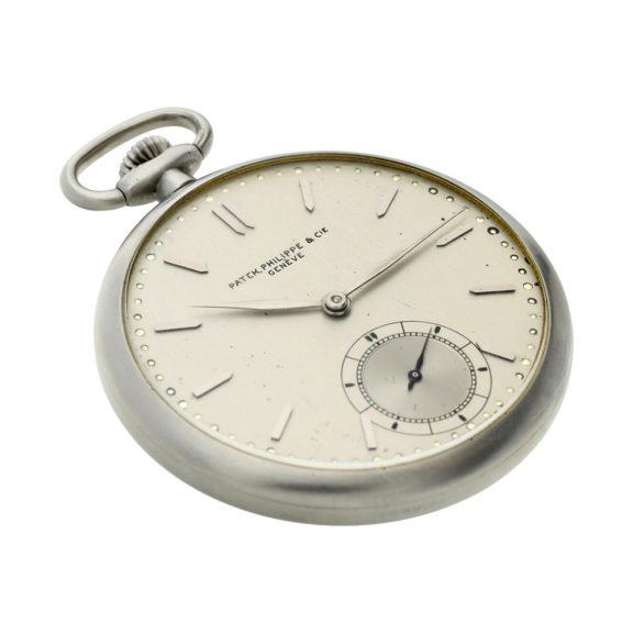 Swiss stainless steel open faced lever pocket watch Circa 1937 Swiss stainless steel open faced lever pocket watch Circa 1937