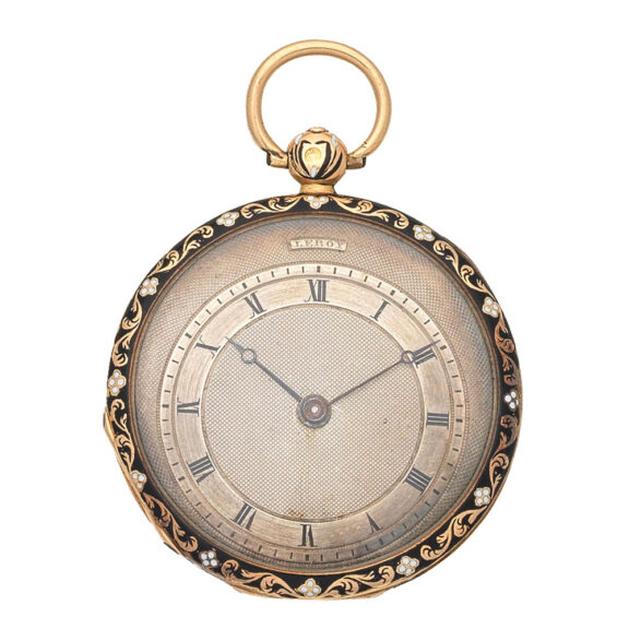 French 18 carat gold pocket watch with enamel Circa 1835 French 18 carat gold pocket watch with enamel Circa 1835