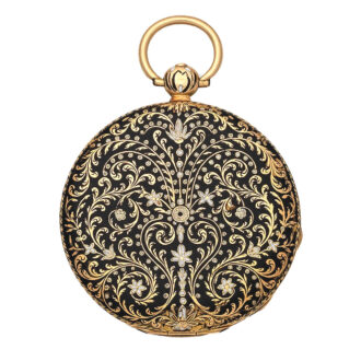 French 18 carat gold pocket watch with enamel Circa 1835