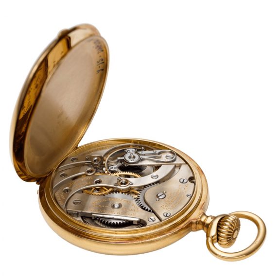 Swiss gold open faced pocket chronometer watch Circa 1903 Swiss gold open faced pocket chronometer watch Circa 1903