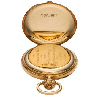 Swiss gold open faced pocket chronometer watch Circa 1903