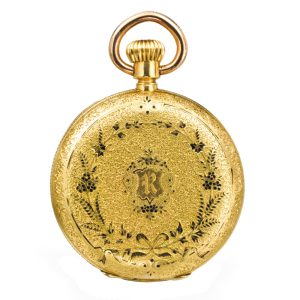 Swiss gold and enamel hunting cased watch Circa 1900