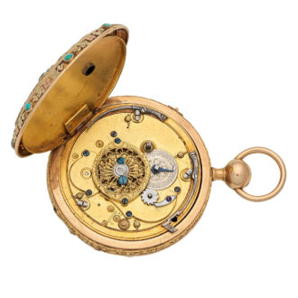 French 18K turquoise set quarter repeating watch Circa 1830