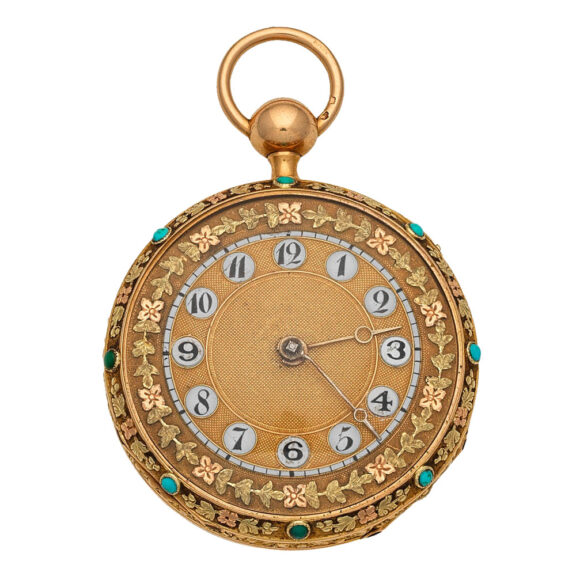 French 18K turquoise set quarter repeating watch Circa 1830 French 18K turquoise set quarter repeating watch Circa 1830