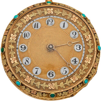 French 18K turquoise set quarter repeating watch Circa 1830