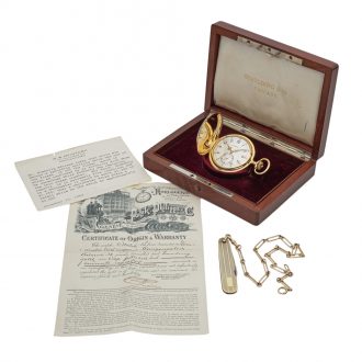 Swiss gold minute repeating hunting cased watch Circa 1903