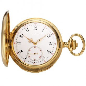 Swiss gold minute repeating hunting cased watch Circa 1903