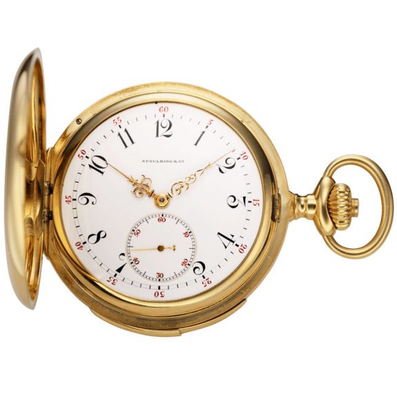 Swiss gold minute repeating hunting cased watch Circa 1903