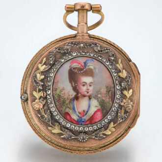 Swiss multi-color gold and portriait cylinder watch Circa 1785