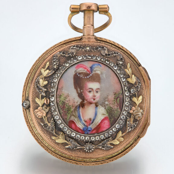 Swiss multi-color gold and portriait cylinder watch Circa 1785 Swiss multi-color gold and portriait cylinder watch Circa 1785