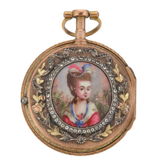 Swiss multi-color gold and portriait cylinder watch Circa 1785