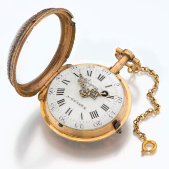 Swiss multi-color gold and portriait cylinder watch Circa 1785