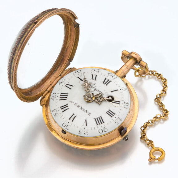 Swiss multi-color gold and portriait cylinder watch Circa 1785 Swiss multi-color gold and portriait cylinder watch Circa 1785
