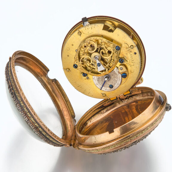 Swiss multi-color gold and portriait cylinder watch Circa 1785 Swiss multi-color gold and portriait cylinder watch Circa 1785