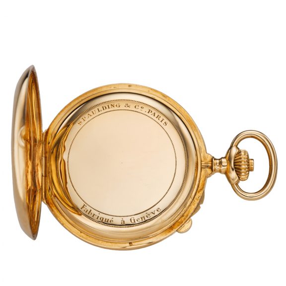 Swiss gold split seconds open faced chronograph watch Circa 1904 Swiss gold split seconds open faced chronograph watch Circa 1904