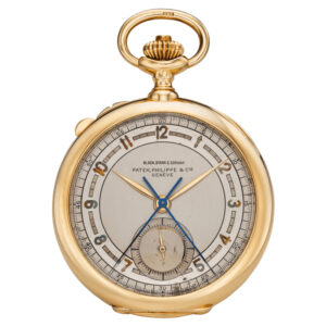 Swiss gold split seconds open faced chronograph watch Circa 1904