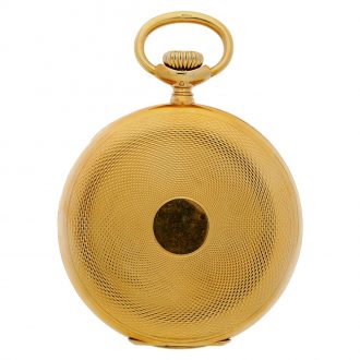 Swiss gold hunting cased watch with red 24h indicator Circa 1920