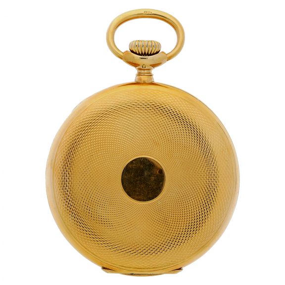Swiss gold hunting cased watch with red 24h indicator Circa 1920 Swiss gold hunting cased watch with red 24h indicator Circa 1920