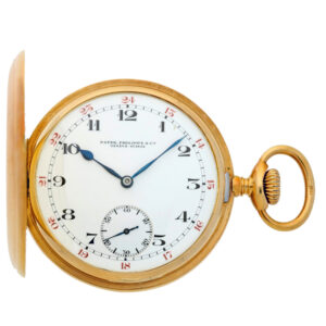 Swiss gold hunting cased watch with red 24h indicator Circa 1920